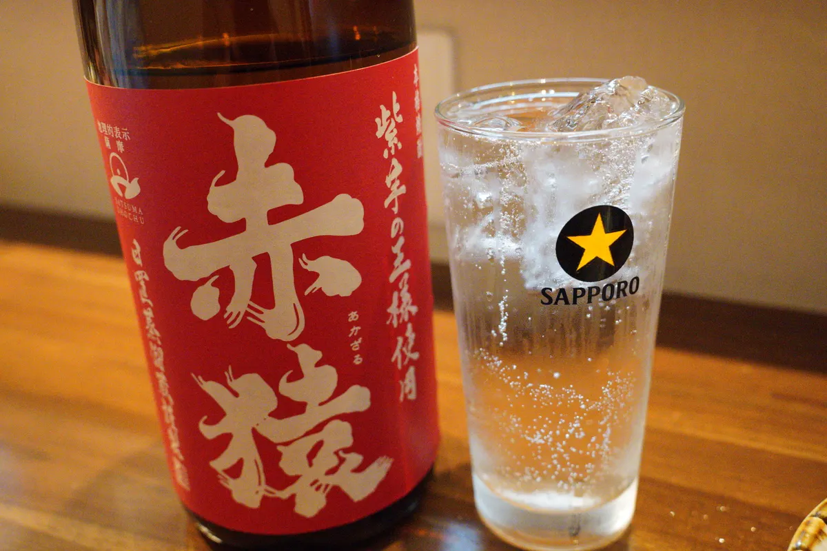 芋焼酎「赤猿」のソーダ割り